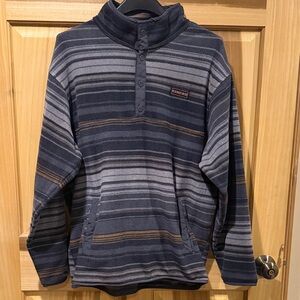 Cinch Navy and Gray Striped Sweater